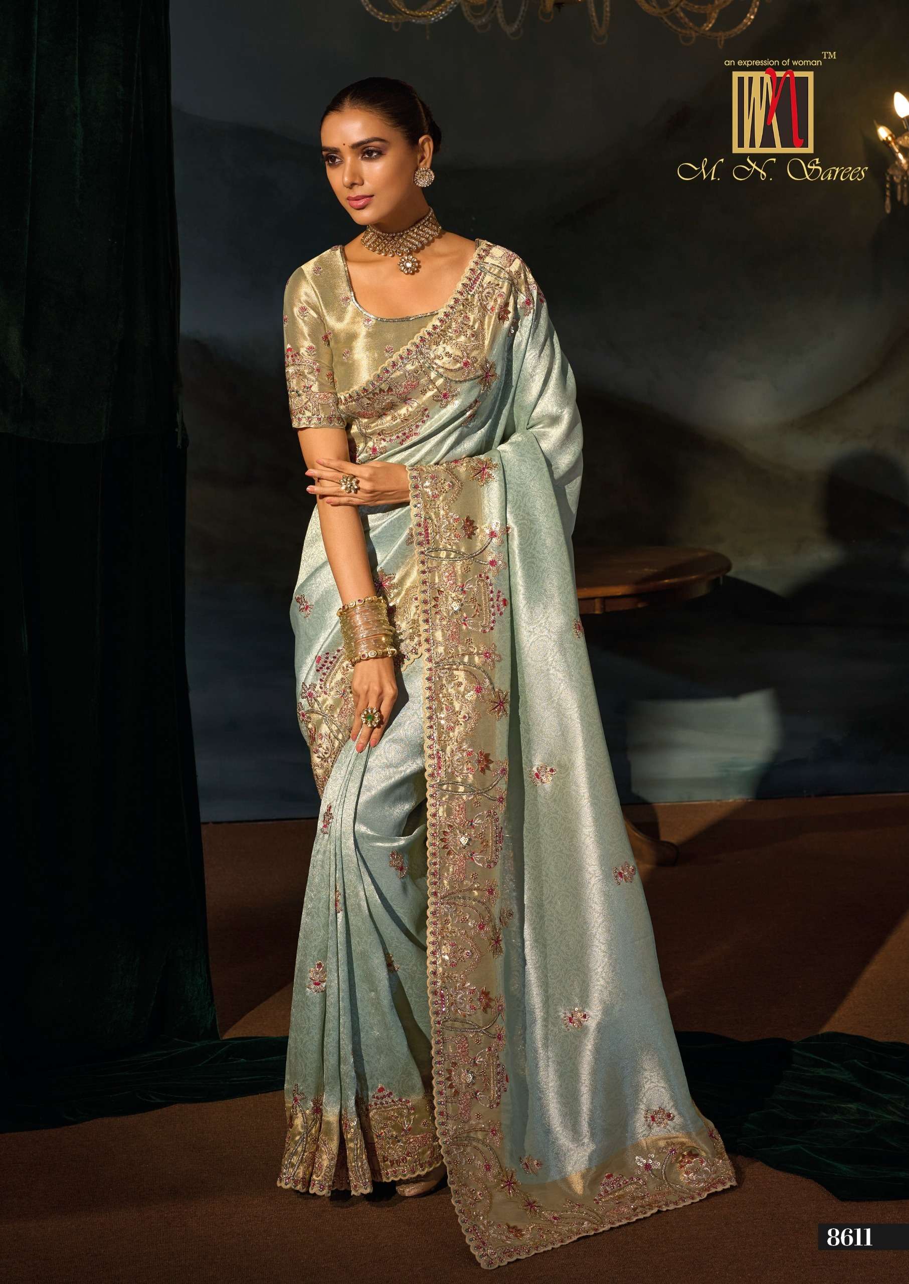 M N 8600 Series 8601 To 8613 the Royal and classic Heritage Collection saree wholesale in surat
